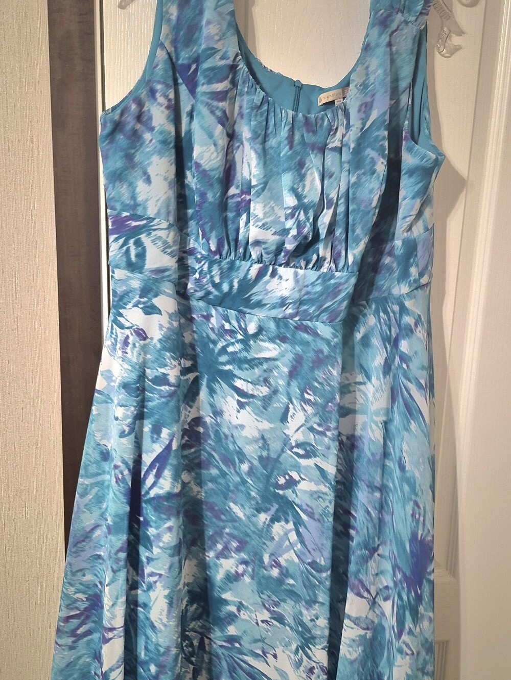 Signature Ella Teal and Aqua Floral Tank Dress